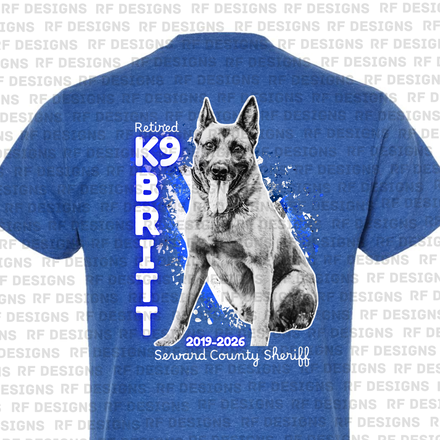 Retired K9 Britt Splatter Design