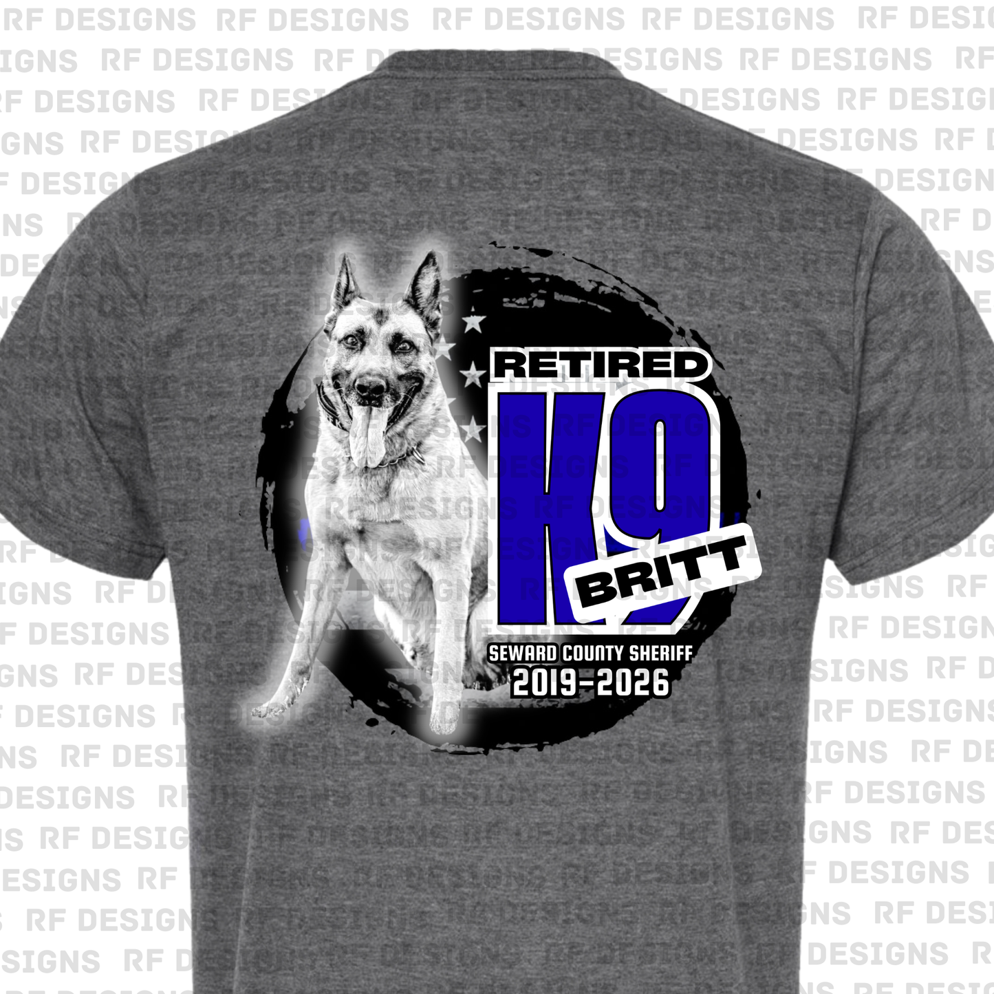 Retired K9 Britt Round B&W