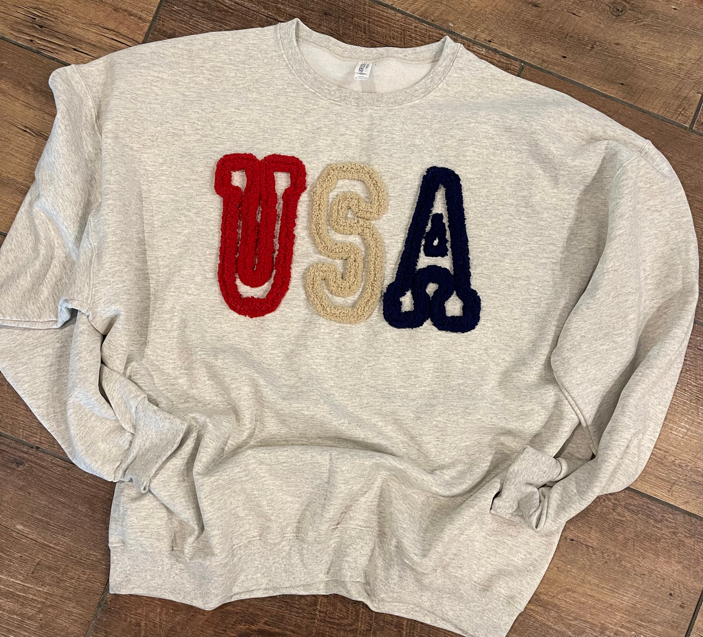 USA Fuzzy Crewneck Sweatshirt
