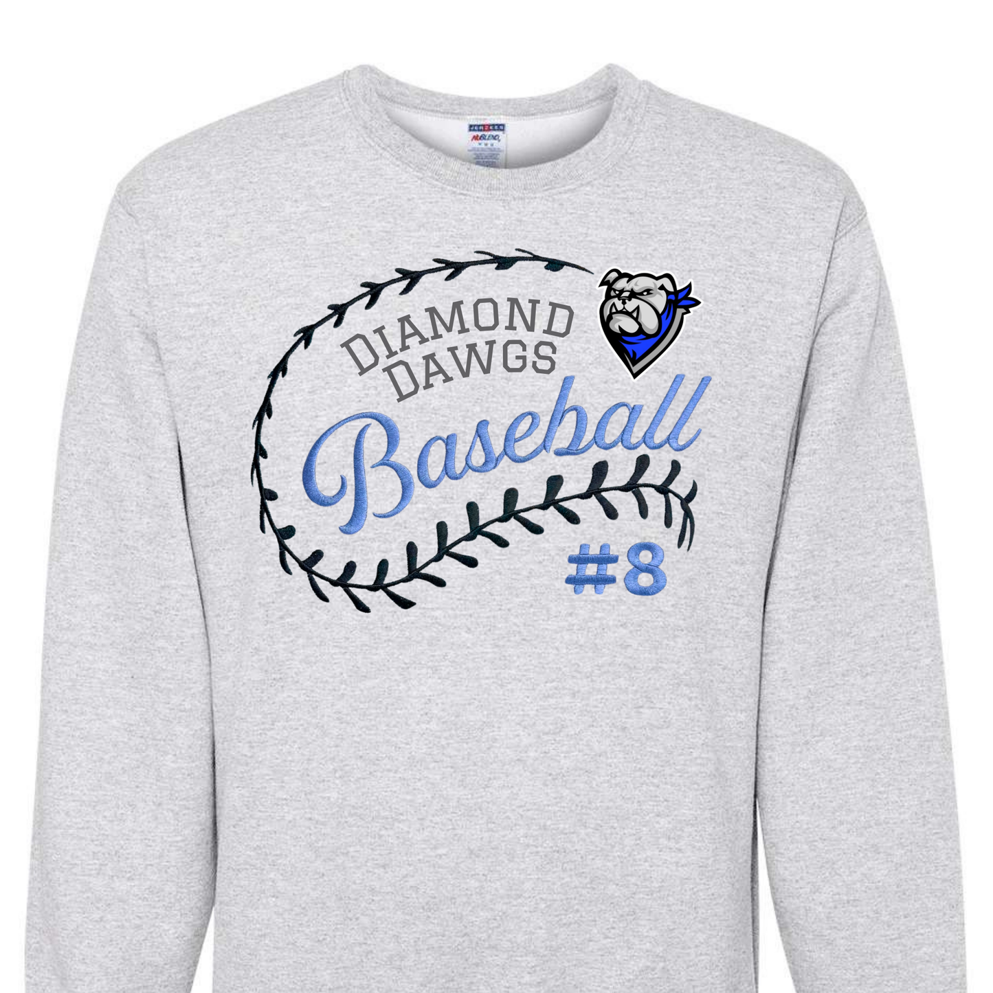 Embroidered Diamond Dawgs Crewneck (Adult)