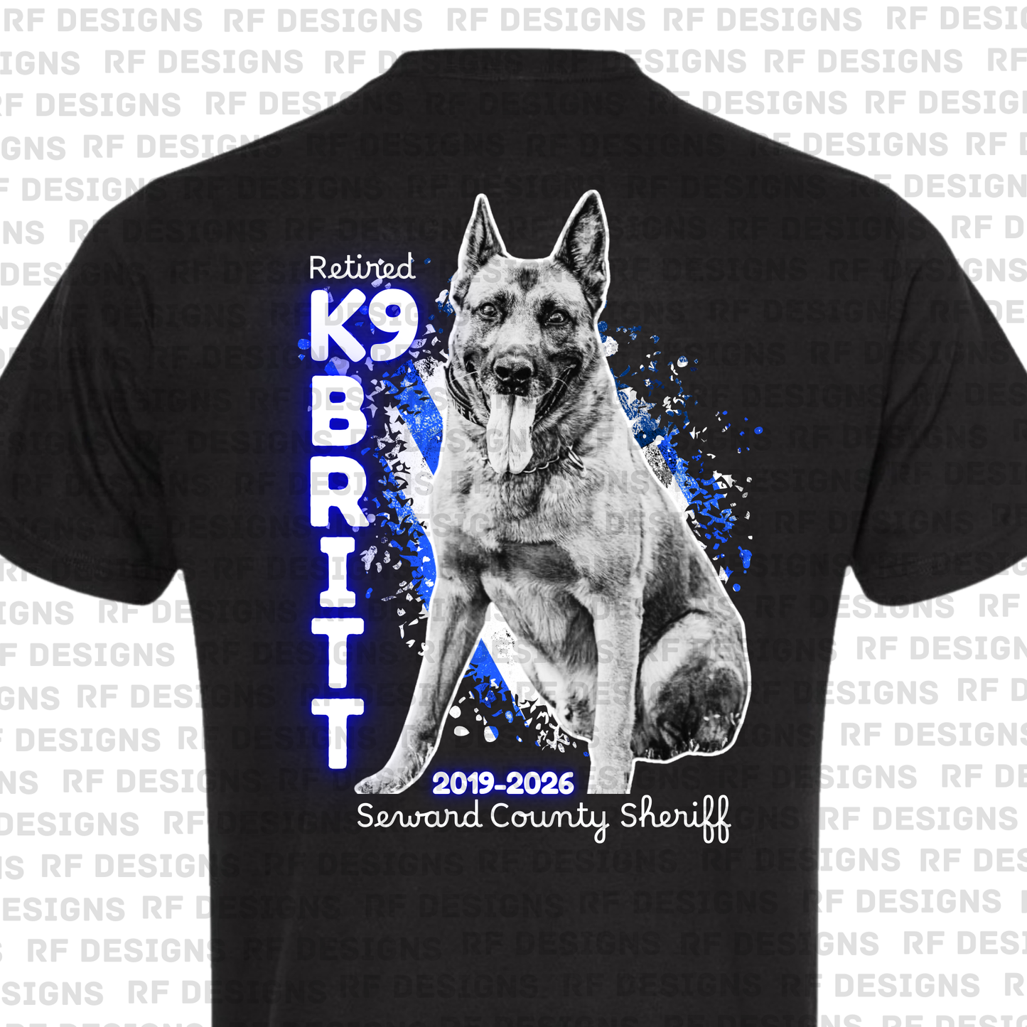 Retired K9 Britt Splatter Design