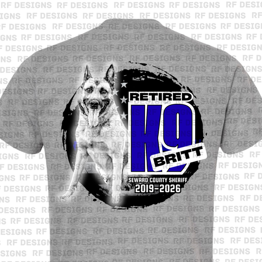 Retired K9 Britt Round B&W