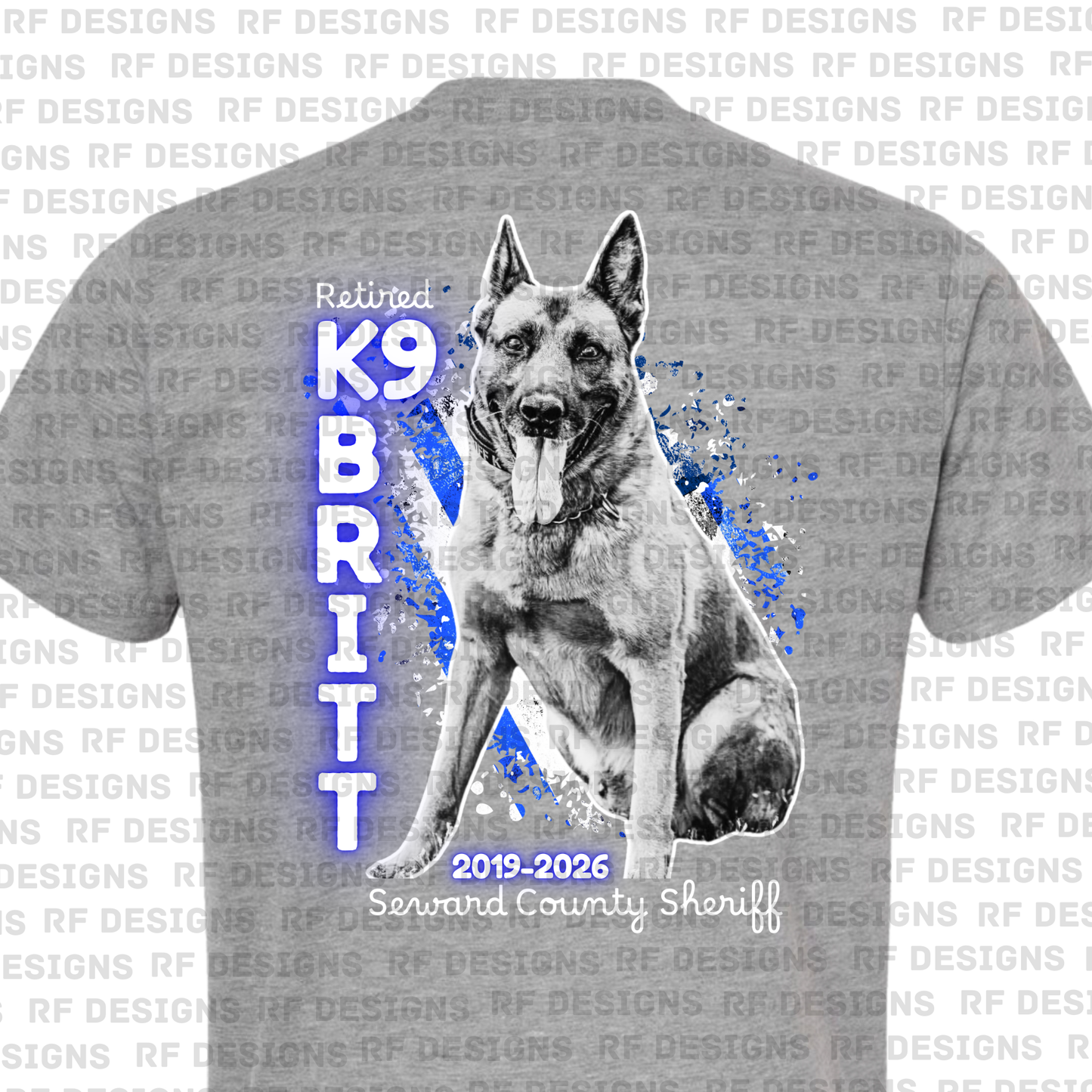 Retired K9 Britt Splatter Design