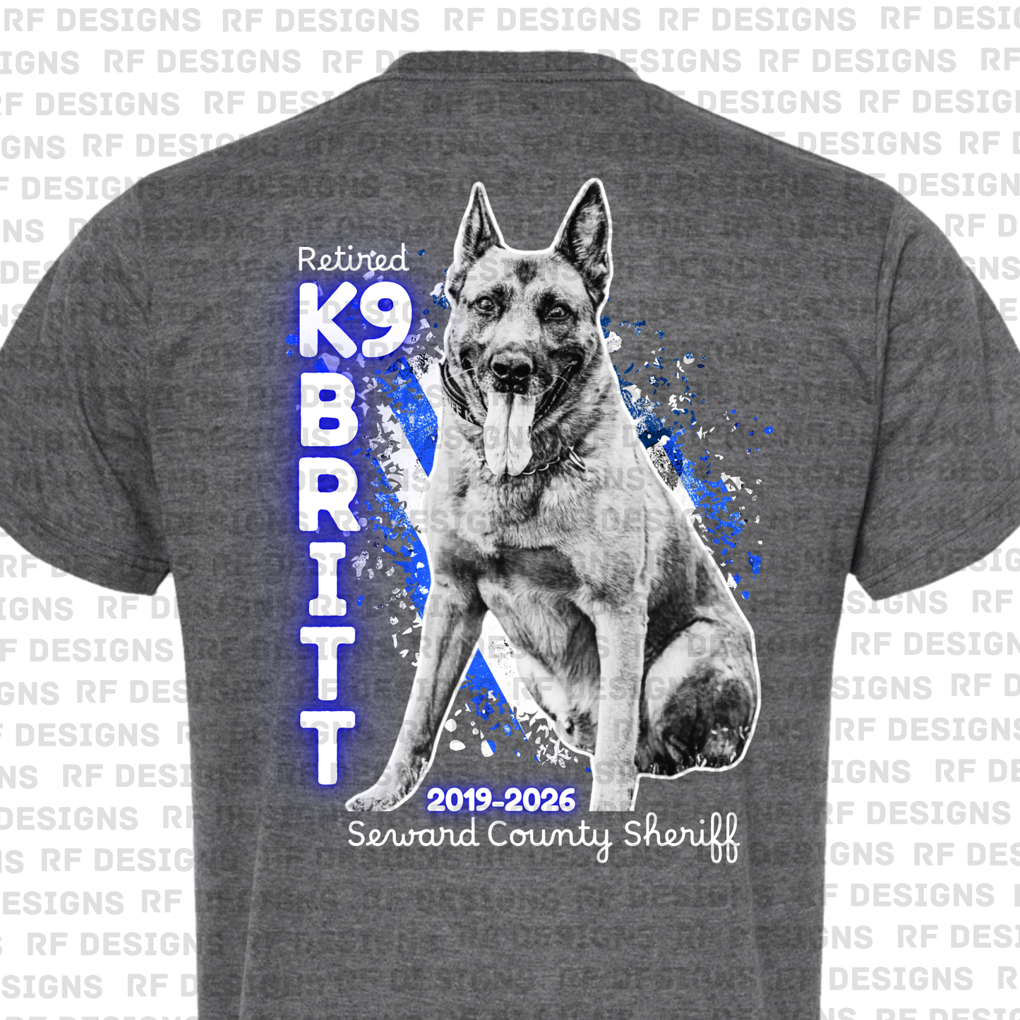 Retired K9 Britt Splatter Design