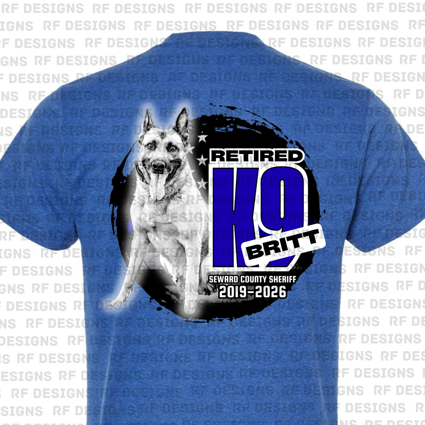 Retired K9 Britt Round B&W