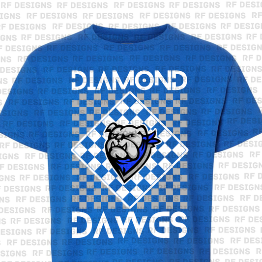 Adult Diamond Dawgs Checkered T Shirt