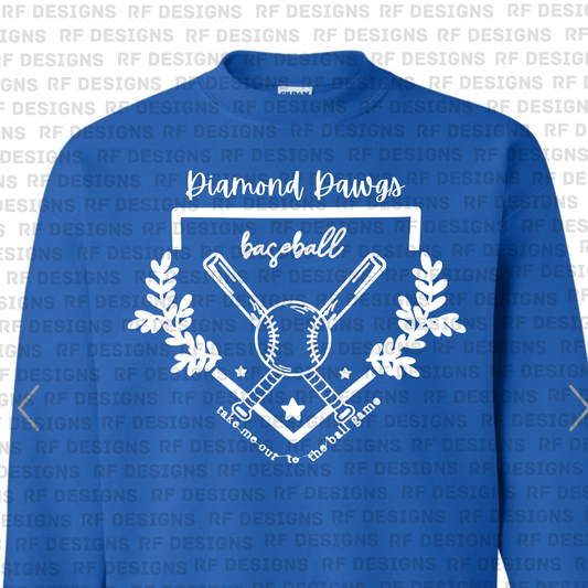 Adult Diamond Dawg Home Plate Embroidered Crewneck