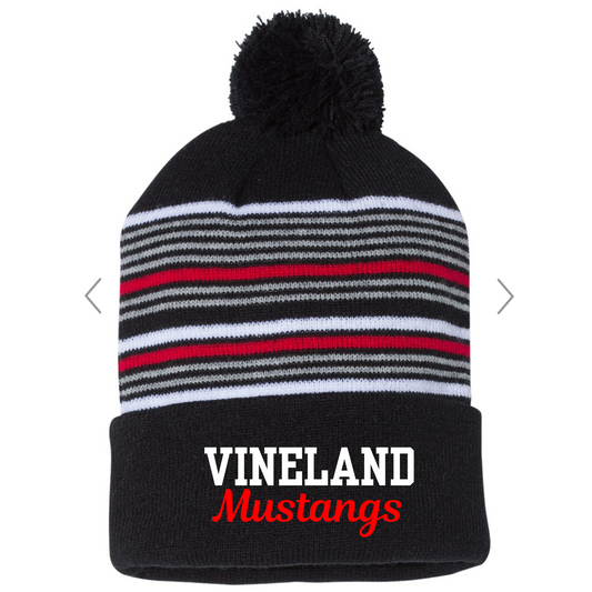 Vineland Mustangs Pom Pom Beanie