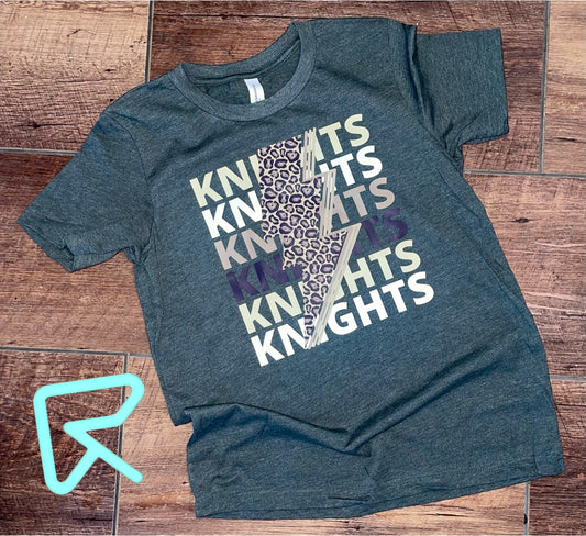 Adult Knights Lightning Bolt T Shirt